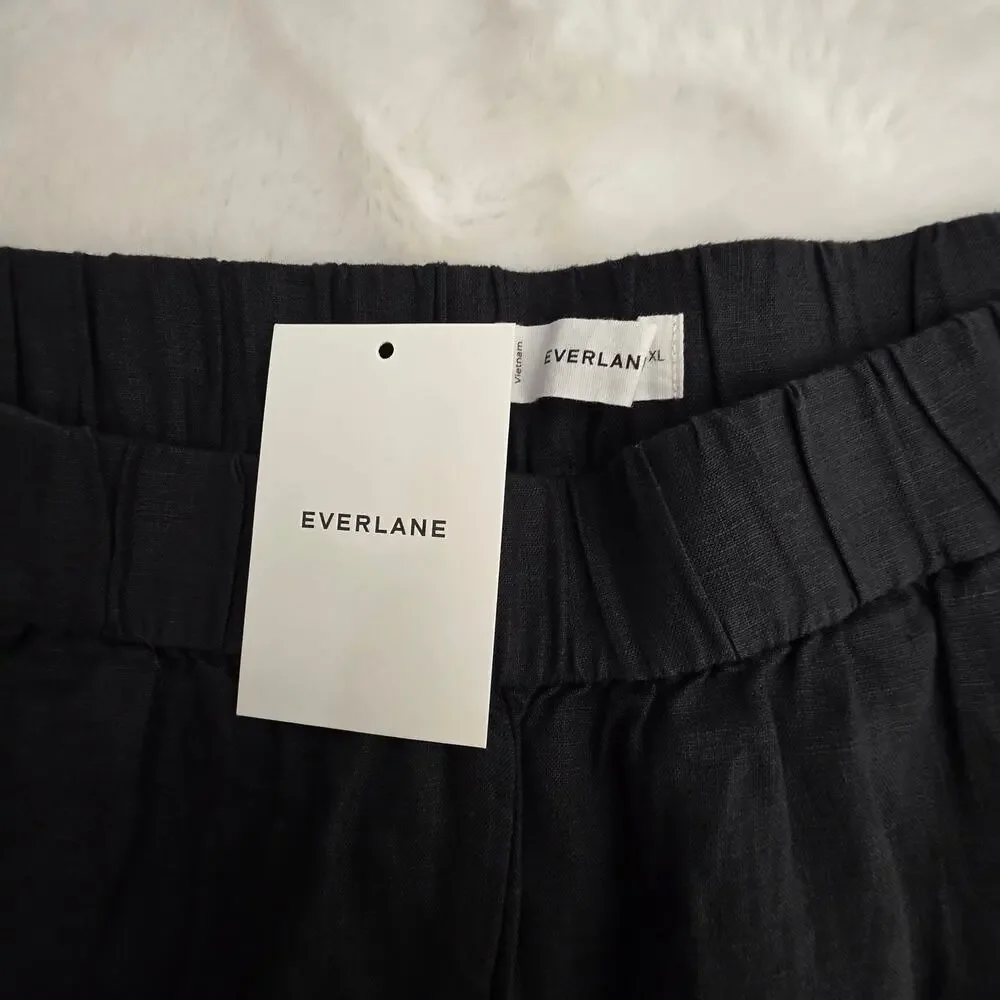 NWT Everlane European Flax Linen Black Easy Pant Black XL